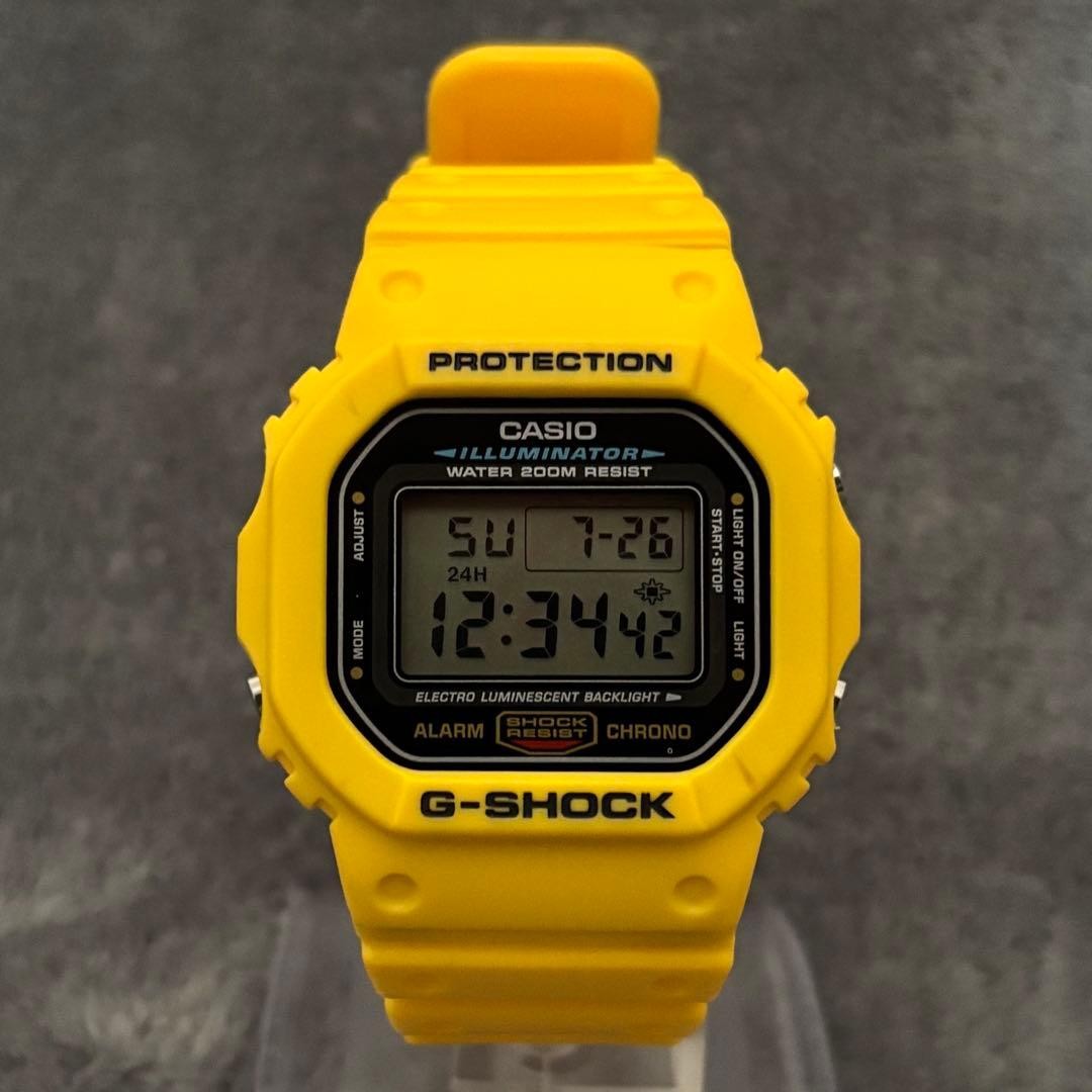 CASIO G-SHOCK DW-5600E Yellow LED Digital Watch Waterproof