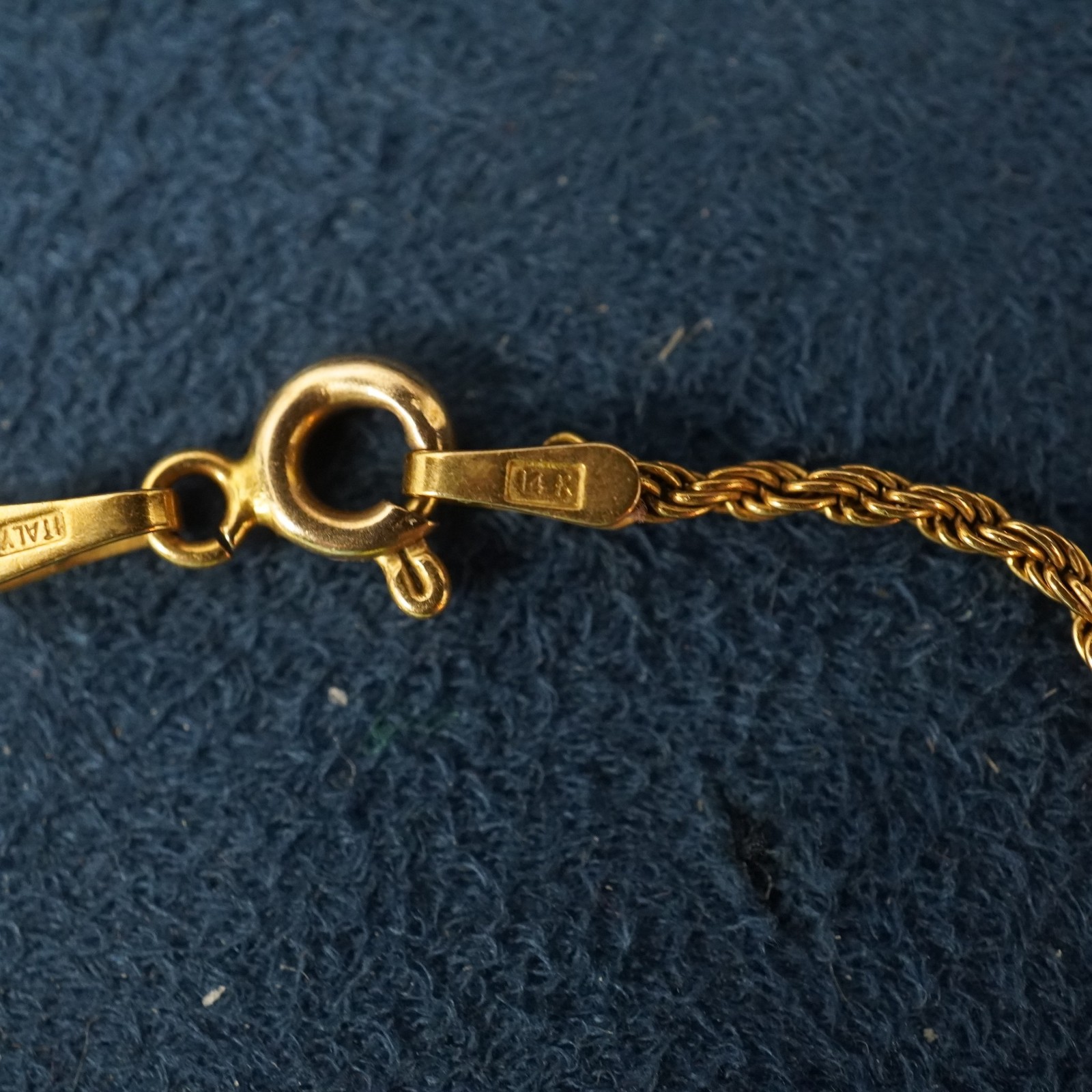Unoaerre 14k Yellow Gold Twisted Rope Chain Bracelet- Free Shipping USA