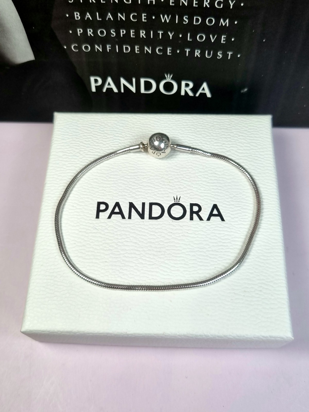 Pandora Sterling Silver Essence Bracelet, Great Condition, 20cm, Boxed
