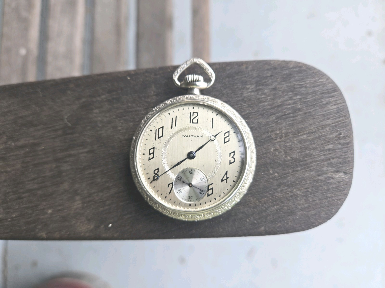Antique 1925 WALTHAM Traveler Model 1908 16S 7J Pocket Watch WORKS