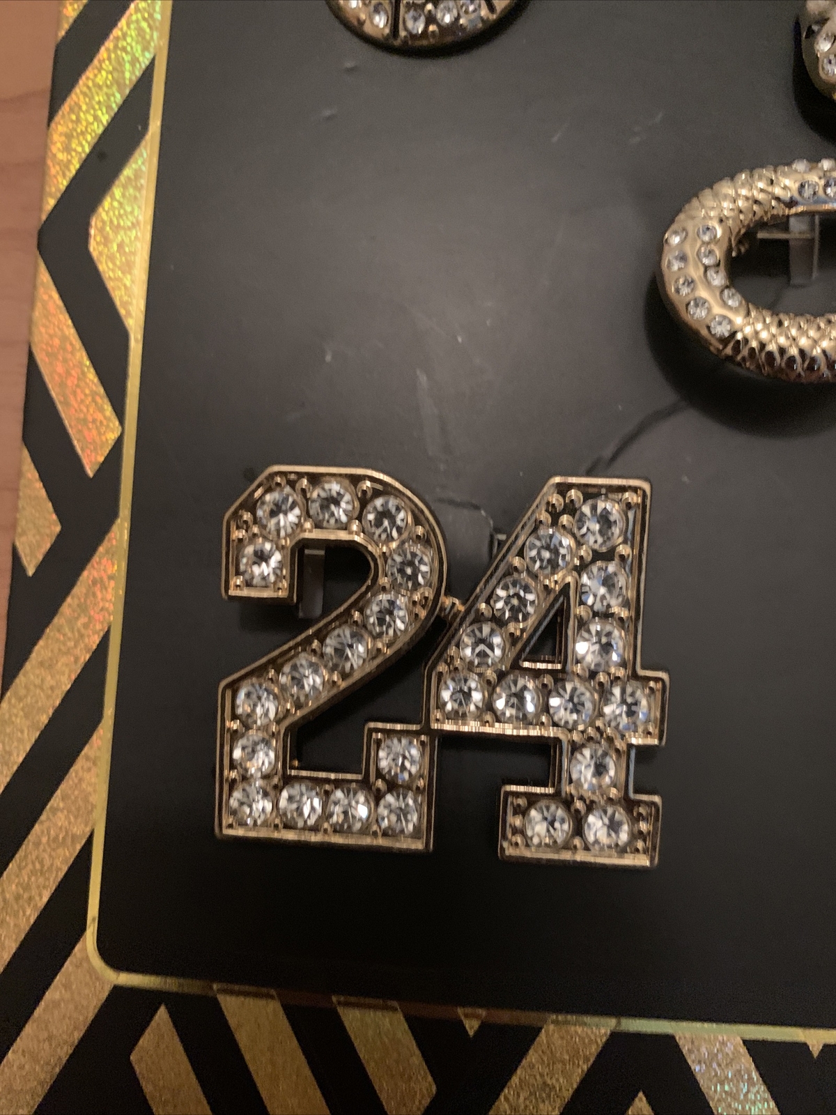 Men’s Rhinestone Gold Tone 3-Piece BROOCH Cuff Link Set Basketball Snake & #23