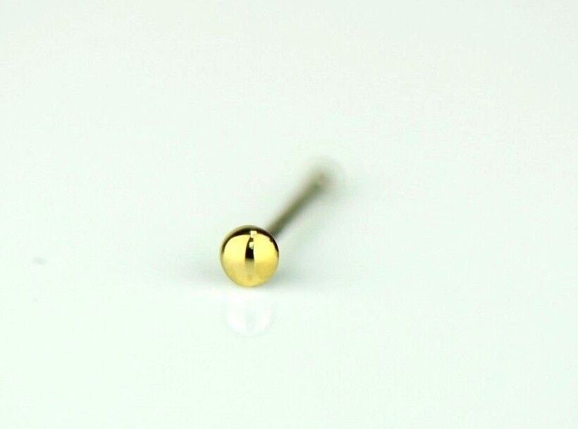 14k Yellow or White Gold Ball Nose Piercing Stud