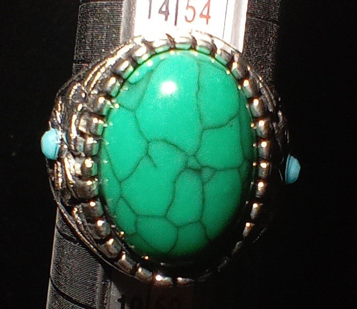 Resellers lot 5 Western/Biker Rings Assorted Sizes Blue green And Red Stones