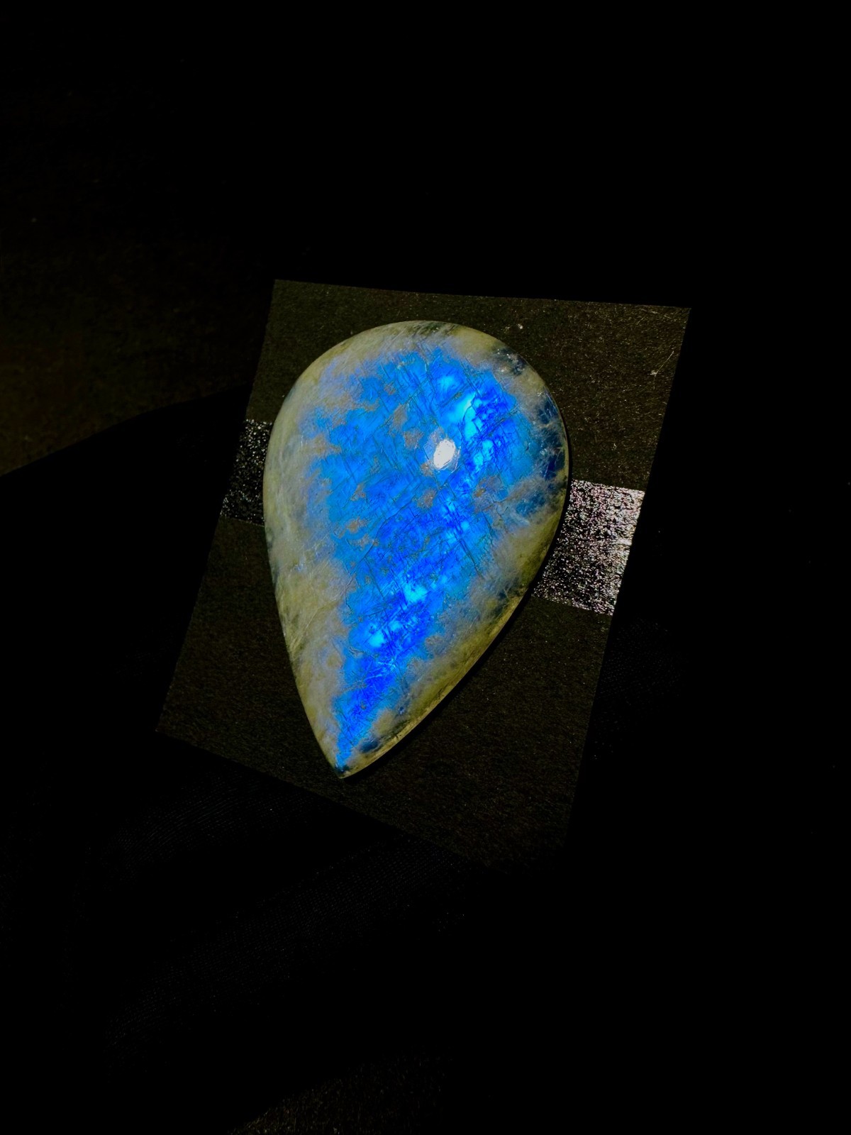 Blue Fire Moonstone, Rainbow Moonstone Gemstone Blue Flashy Moonstone Cabochon