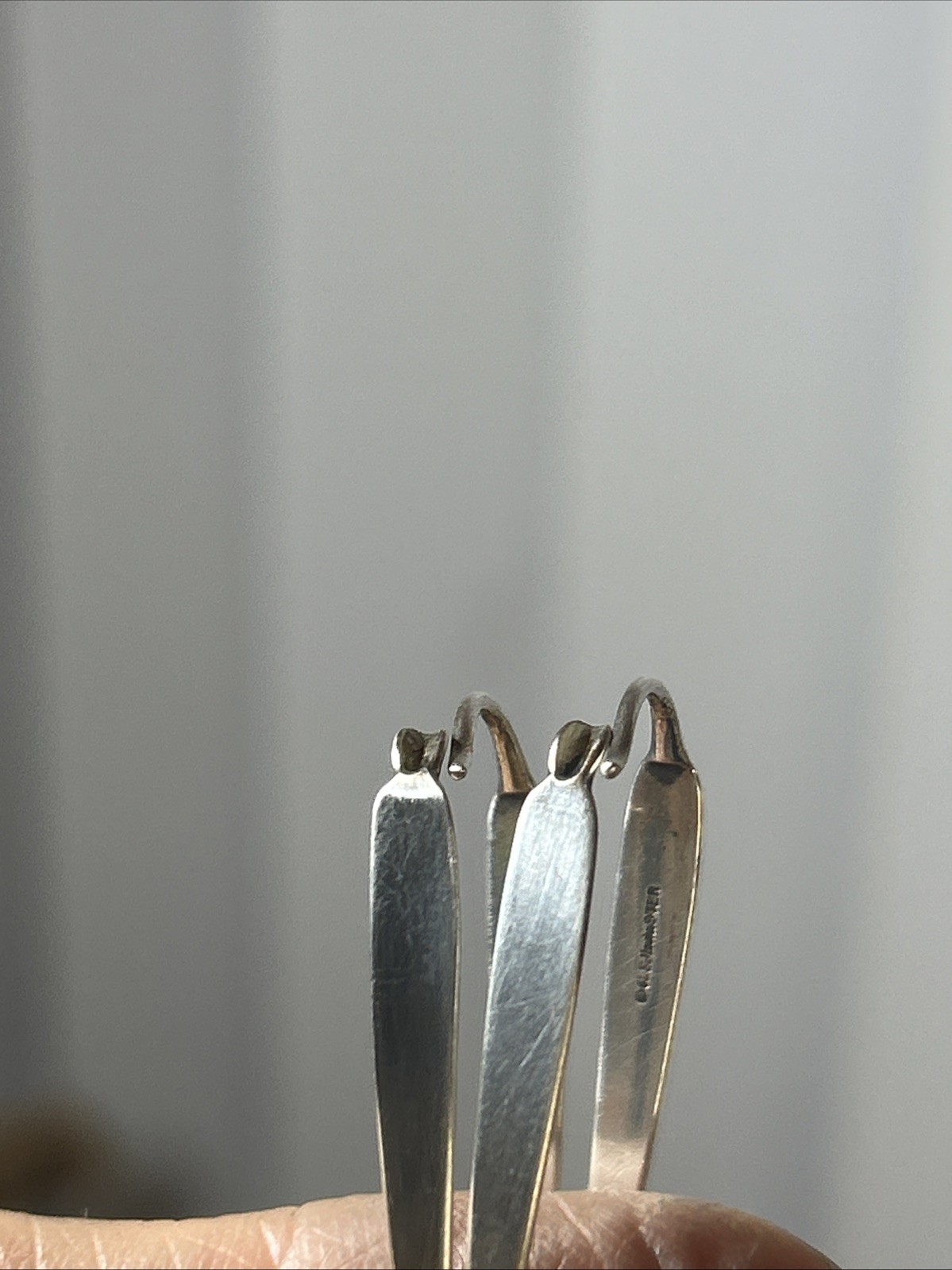 55. El Ed Levin 925 Sterling Silver Oval Hammered Hoop Earrings 43.5mm, 3.6g
