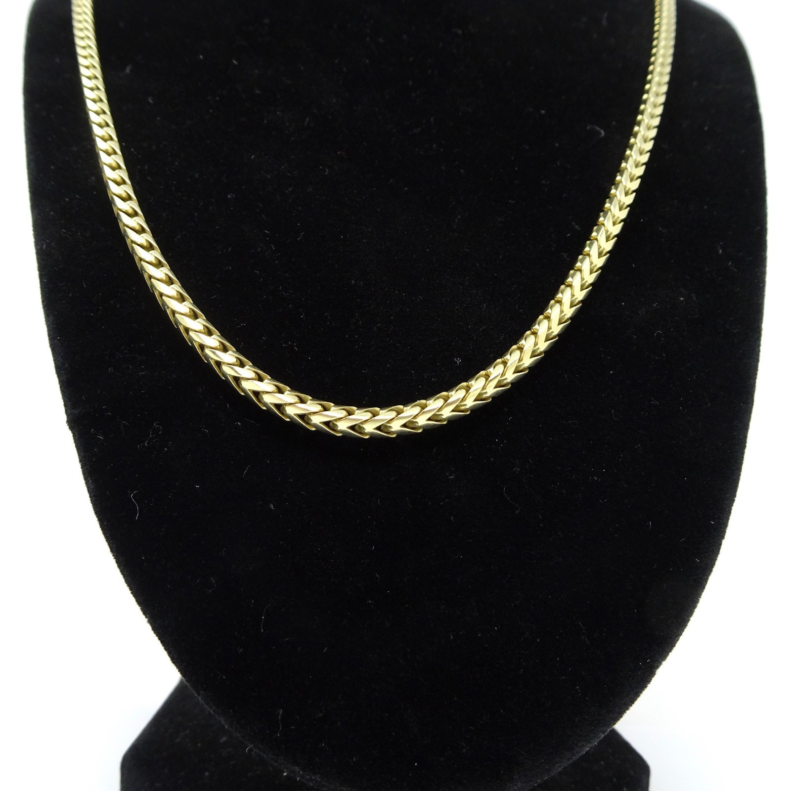 14k Solid Yellow Gold Franco Necklace 22″ – 40g – 3.4mm Chain Nice