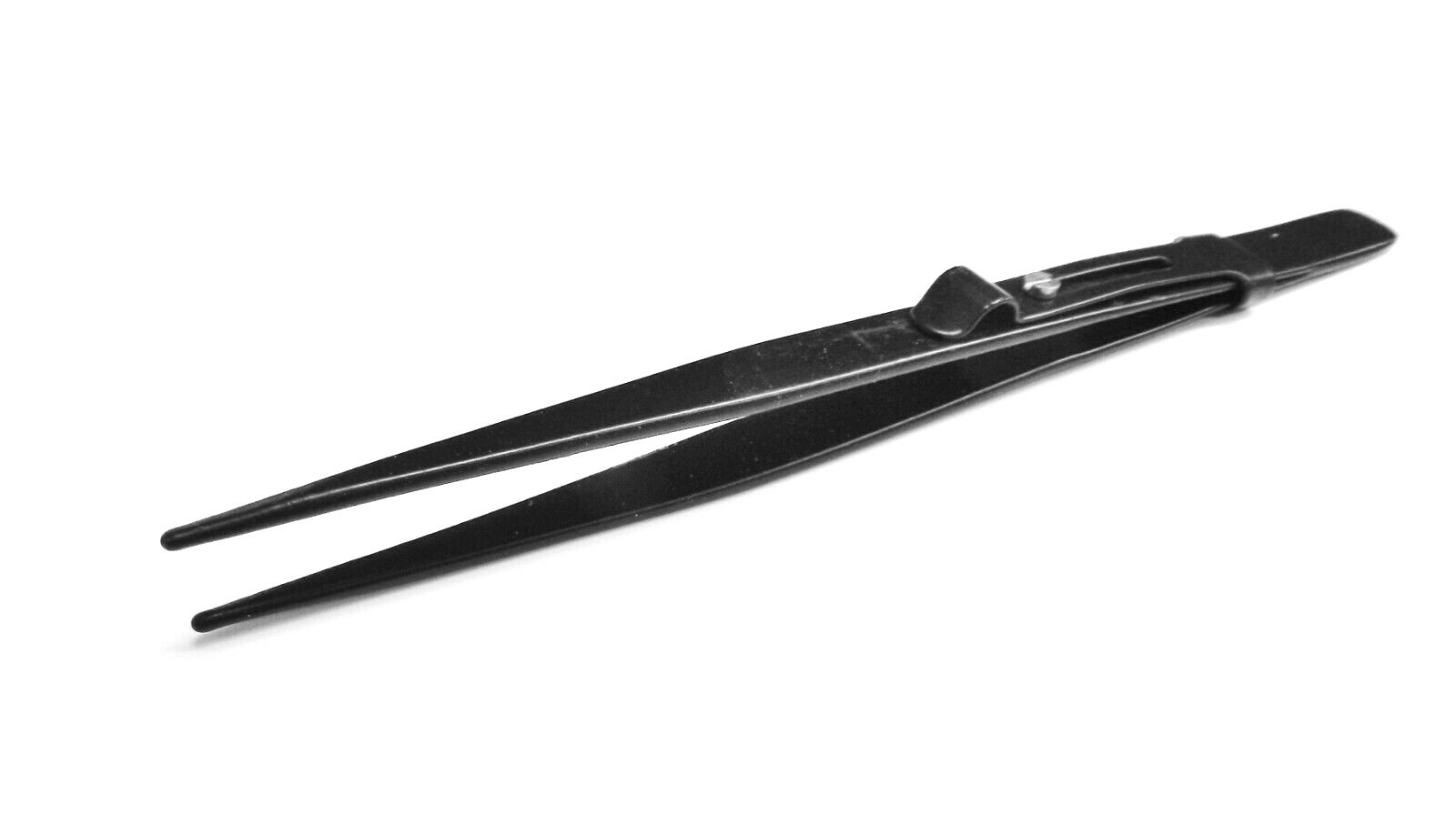 Diamond Tweezers Gemstone Black Anodized Tweezer 6-1/2″ Slide Lock Medium Tip