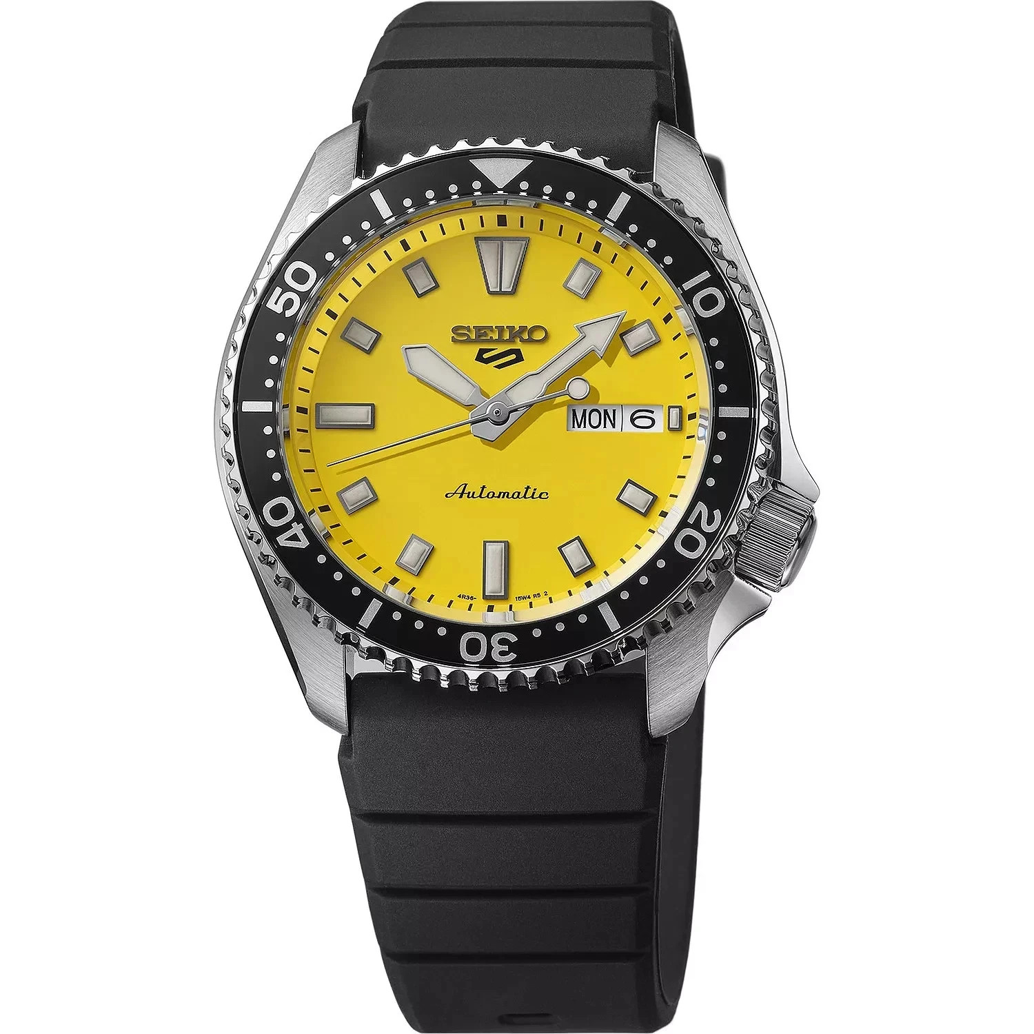 Seiko SRPL87 5 Sports SKX‑Series Automatic Yellow Dial 42.5 mm Stainless Steel