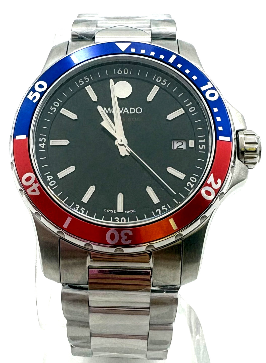 MOVADO 2600152 Series 800 Black Dial Pepsi Bezel 40mm Men’s Quartz Watch