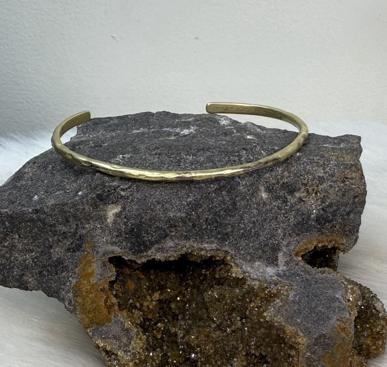 Pura Vida Charly Jordan Gold Tone Cuff Bracelet Costa Rica Signed Rare