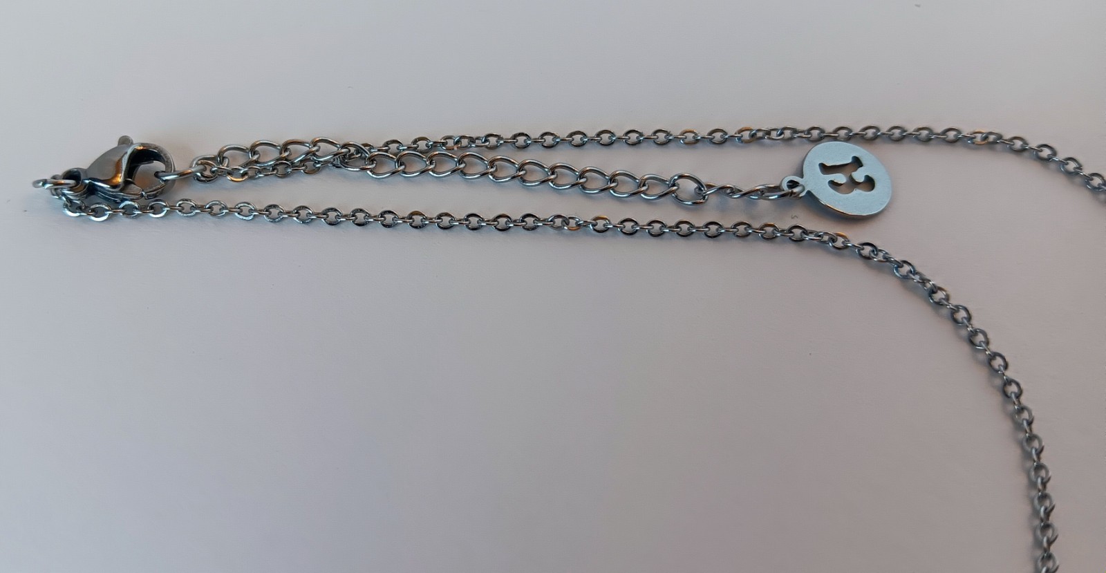 Signed Silvertone Turquoise Dyed Howlite Bar Charm Necklace 18-20 in