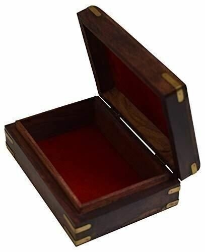 Rosewood Keepsake Box Jewelry Trinket Organizer Handcrafted Elephant and Floral