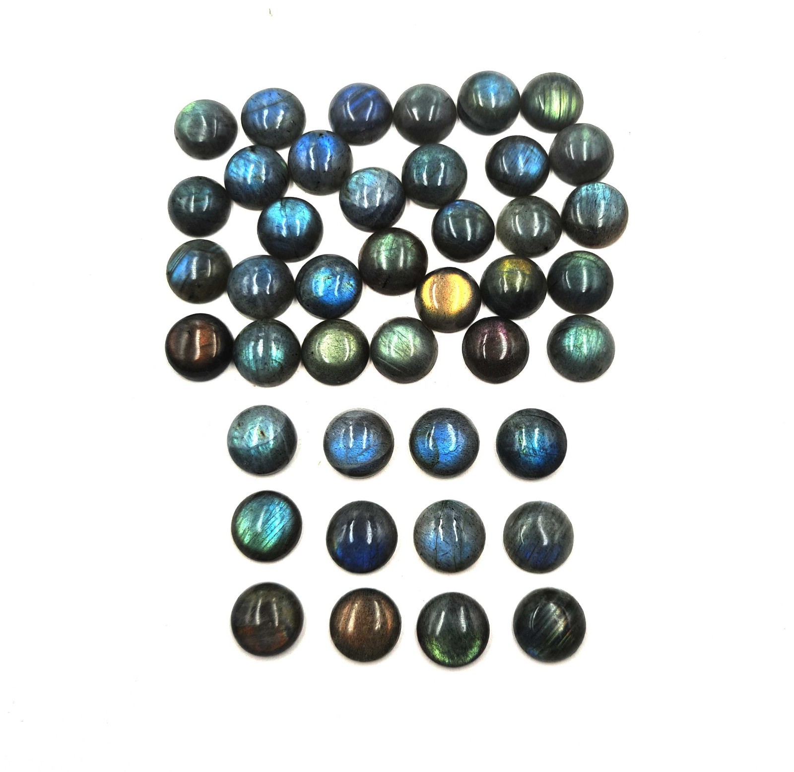 Natural Labradorite Round Cabochon Loose Gemstone Lot 11 Pcs 14 MM 105 CT