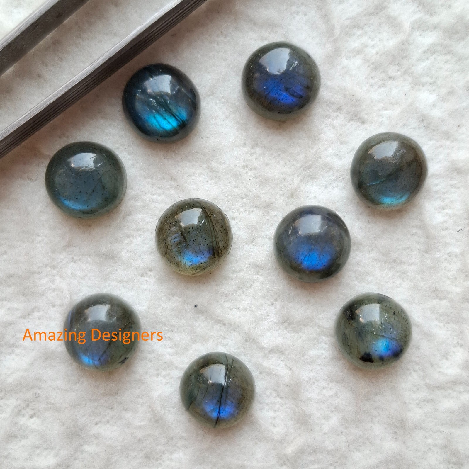 Natural Blue Labradorite Round Cabochon 3mm to 20mm Loose Gemstone