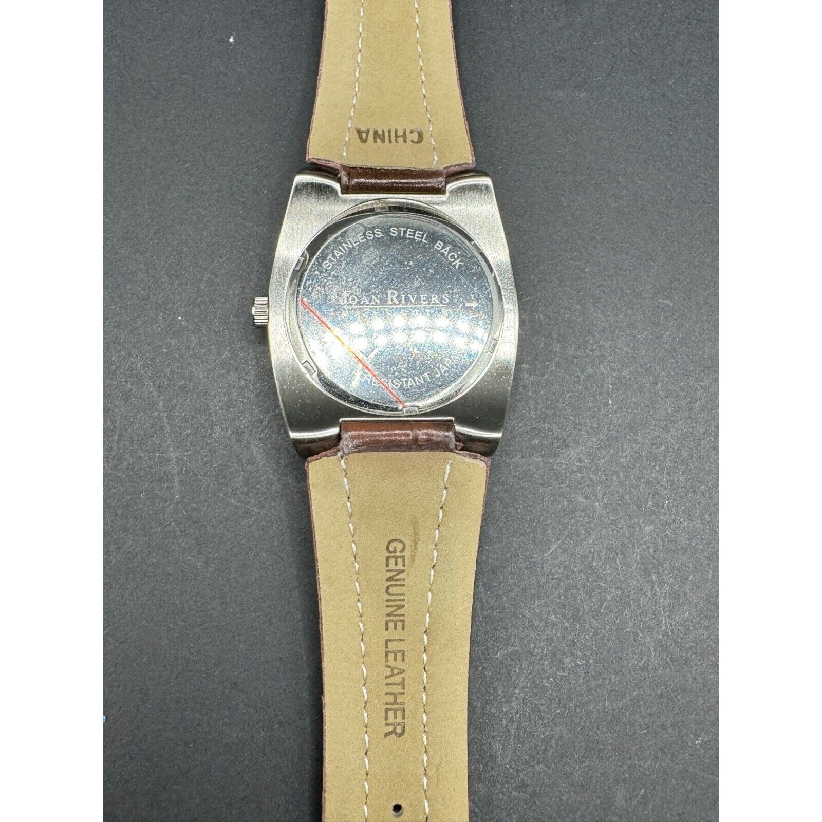 Joan Rivers Classics Women’s Watch V377 Silver Tone Case Brown Leather Band