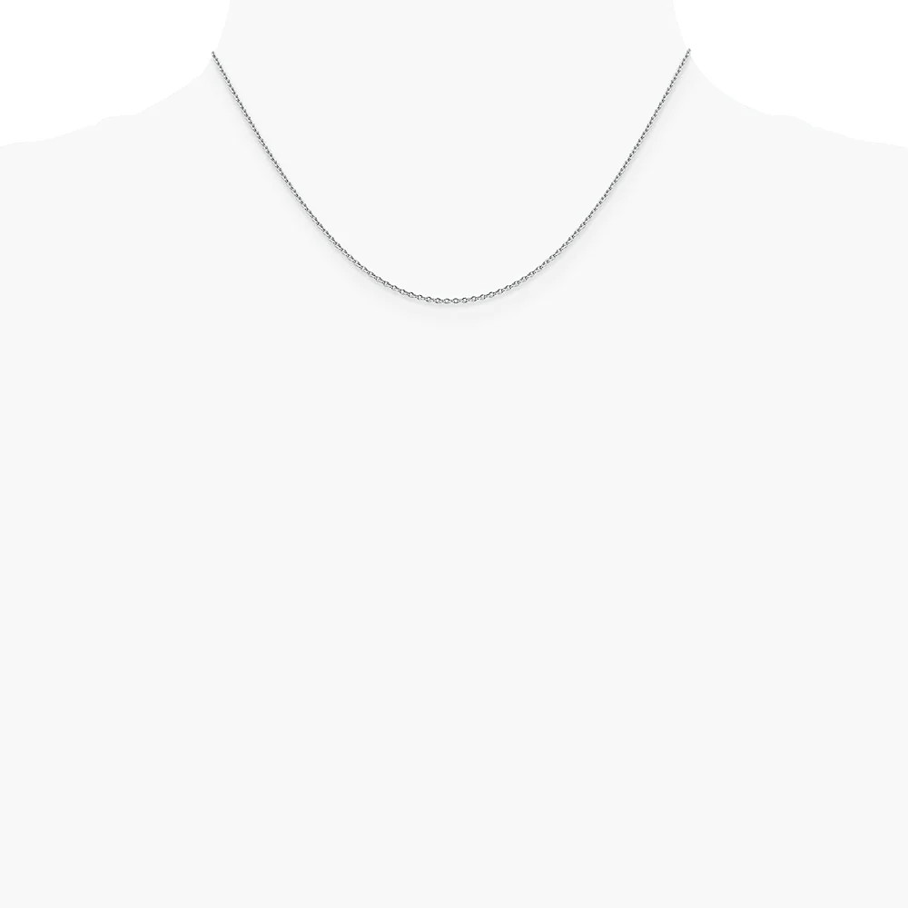14K White Gold 1.4mm Forzantine Cable Chain Necklace 16″-24″