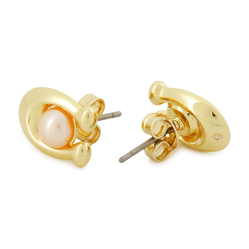 COACH Pearl Signature Woman Earring 341922 GLD 651 NEW ITEM