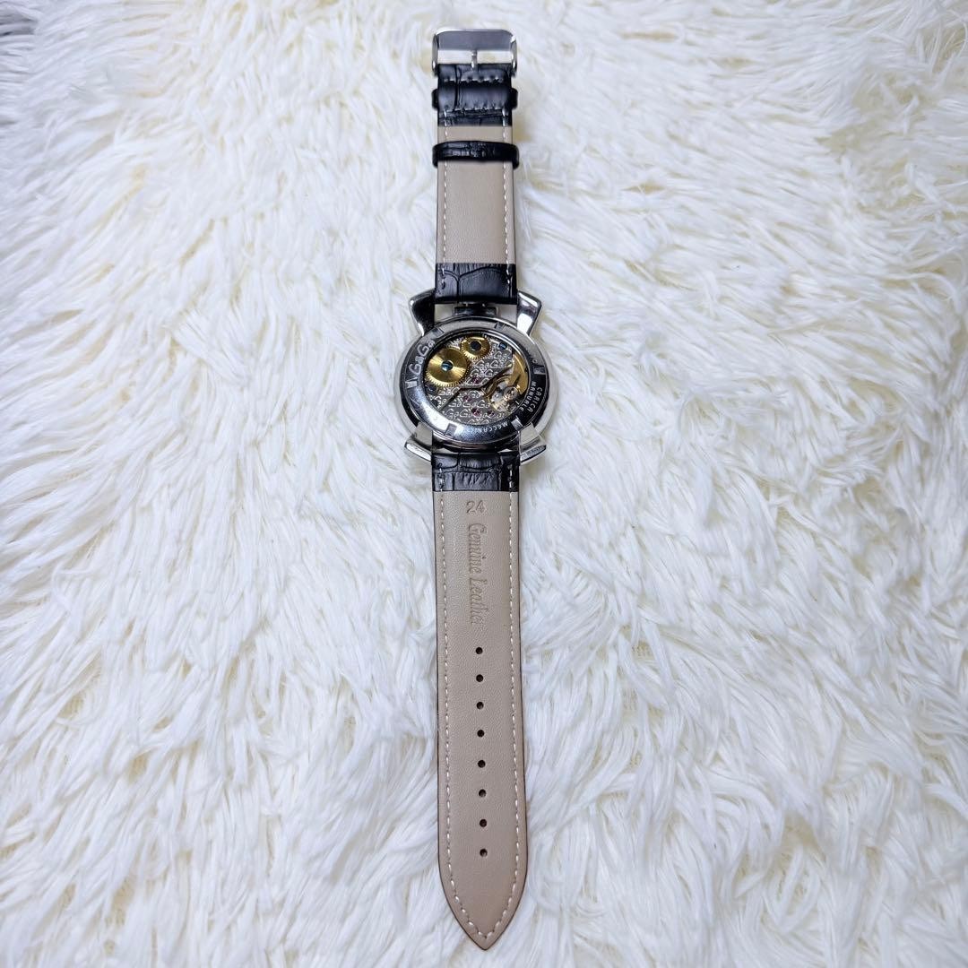 GaGa MILANO Manuale 48mm 5012.MOS.01S Manual Black Multi-Color Dial Leather