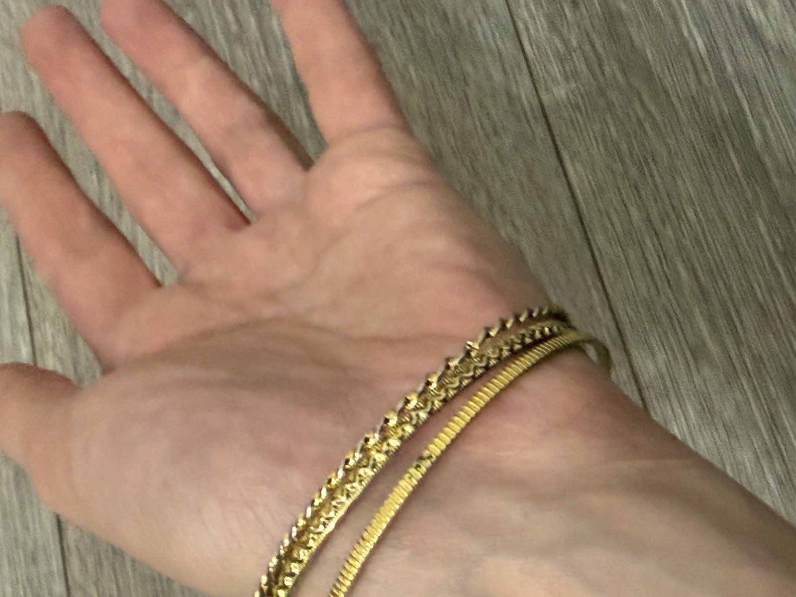Set of 3 Gold Tone Stackable Bangle Bracelets, No Clasp, Metal, 2.75” Diameter