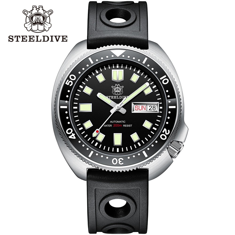 STEELDIVE SD1970W Mens Turtle 43.8mm 200M Automatic Dive Watch NH36 Sapphire