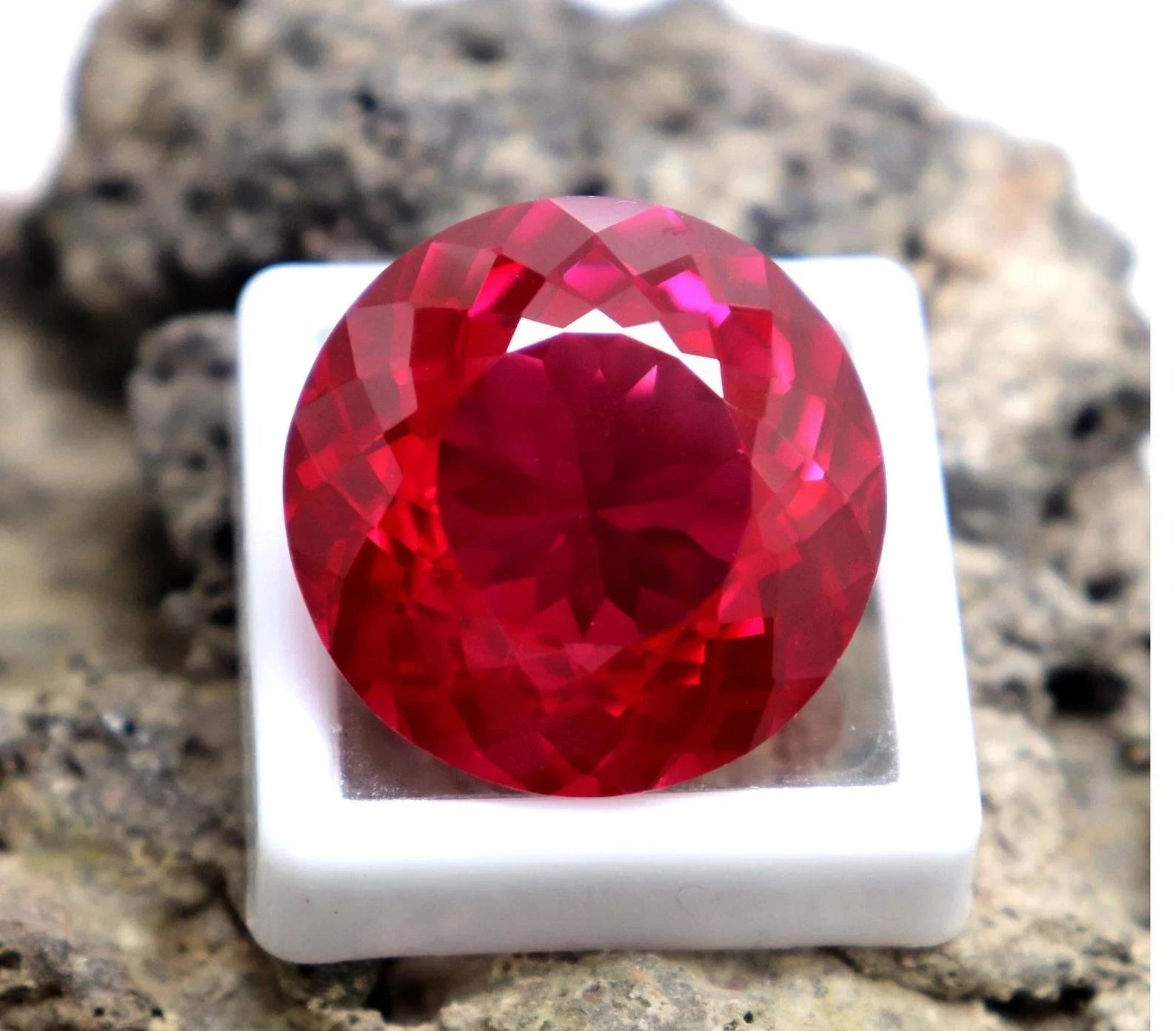 45 Ct Mozambique Red Ruby Round Cut Certified Loose Gemstone