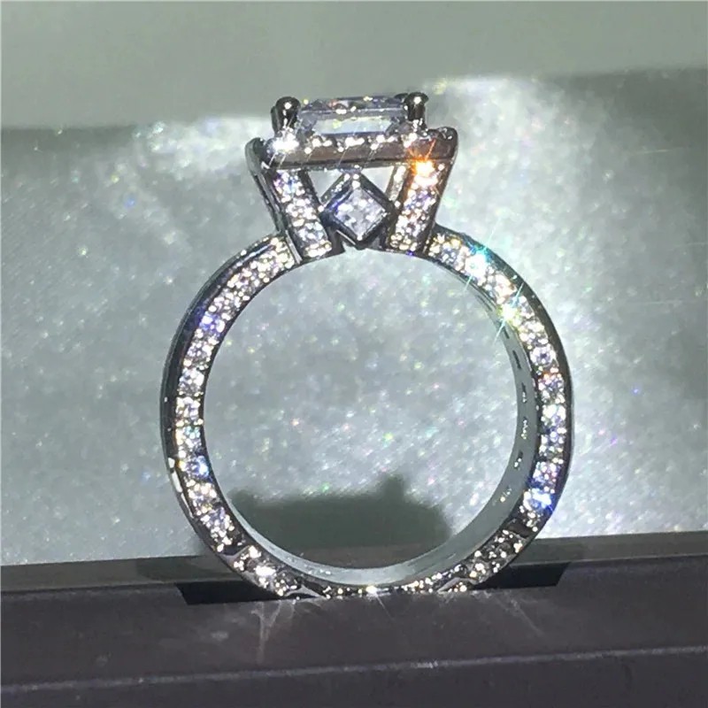 Women’s Stainless Steel Round Cut Cz Engagement Ring Band