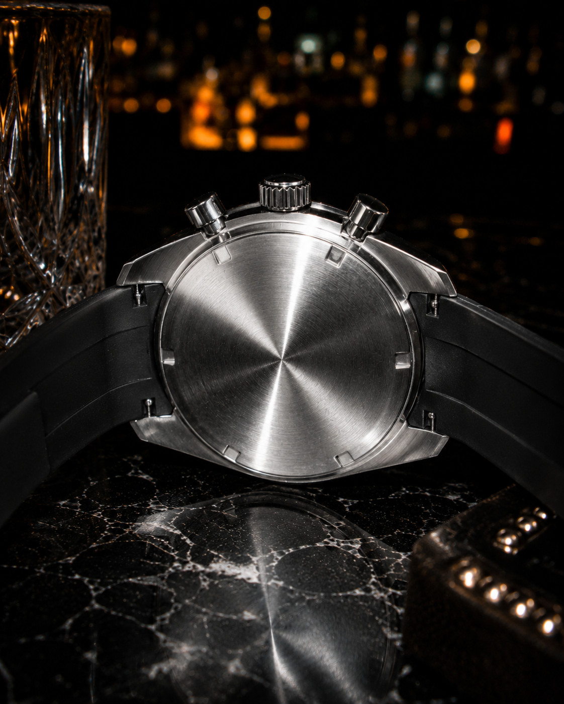 Élan Noir Chronograph Watch VK63 Light Blue Dial Sapphire Crystal Steel 40mm