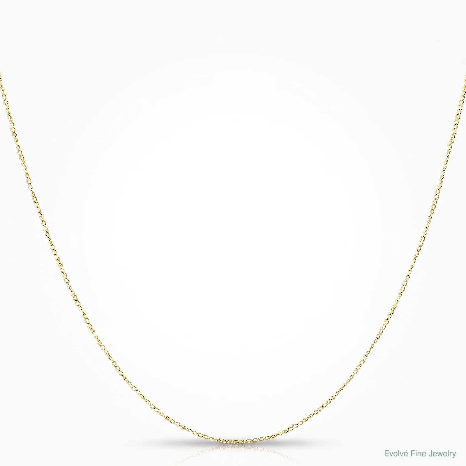14K Yellow Gold .5 Mm Carded Curb Chain Necklace 16″-24″