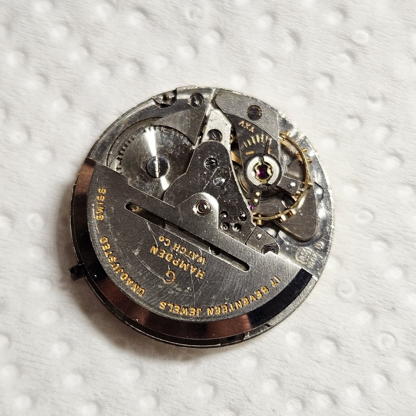 Vintage Hampden Automatic Power Reserve Indicator Mens Wrist Watch Rare AS-IS