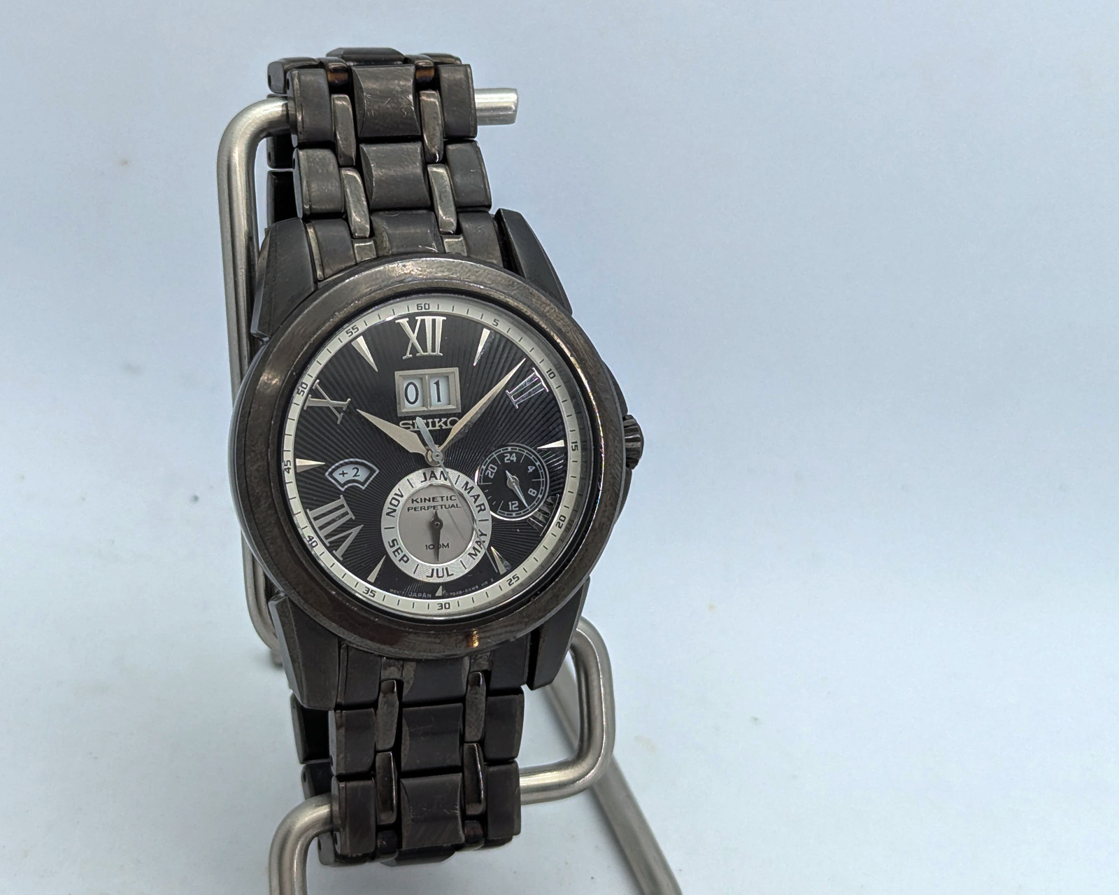 Seiko Premier Kinetic Perpetual Big Date Black Sapphire 7D48-0AM0| New Cap & Kit