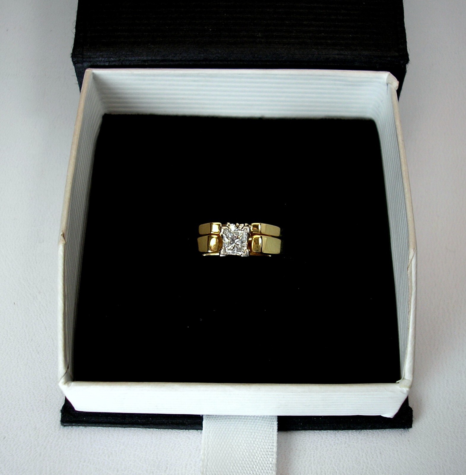 0.41ct Princess 0.43ctw Natural Diamonds 14K Yellow Wedding Set Was $2,395 Video