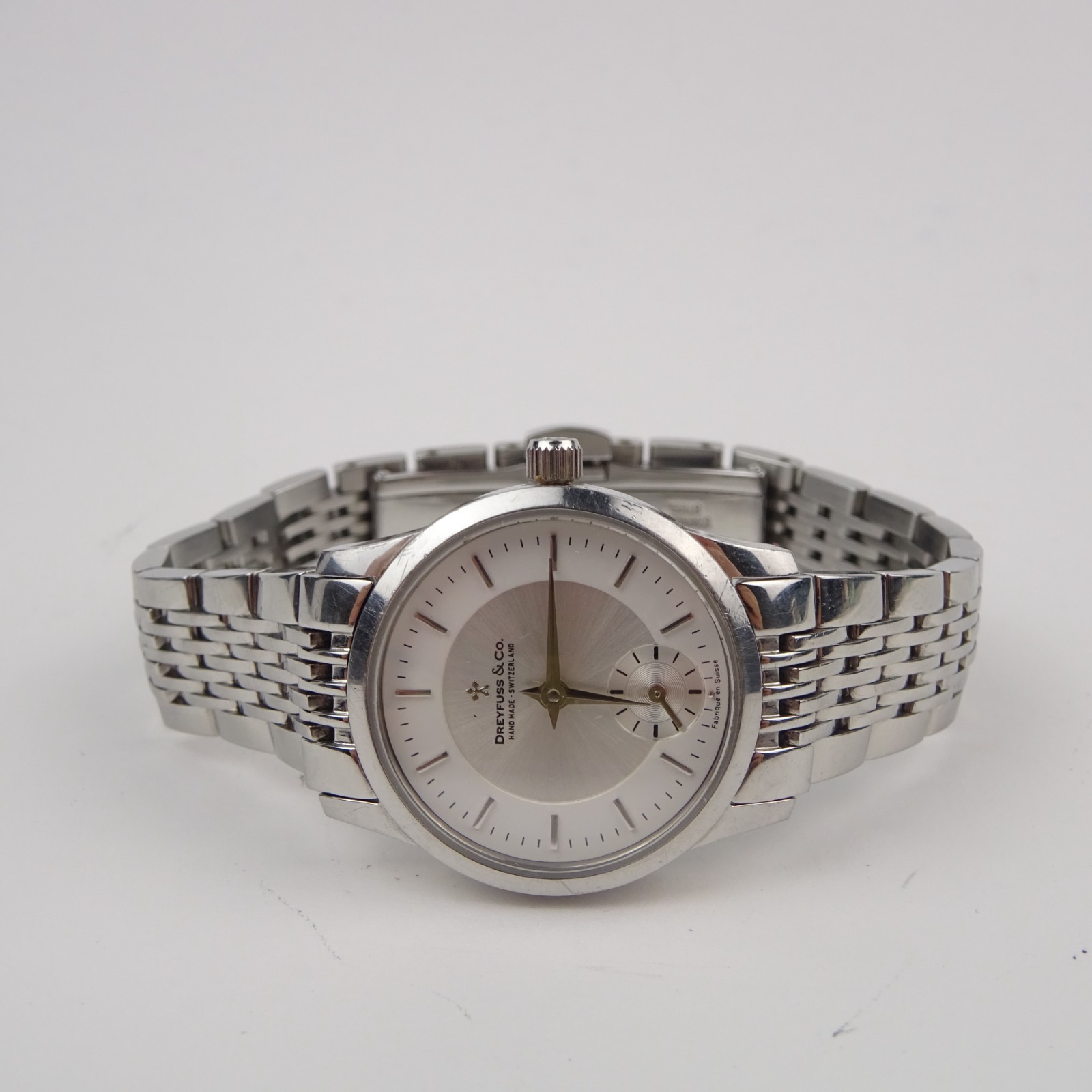 Dreyfuss & Co 1946 Watch Stainless Steel Silver Dial Classic Women’s