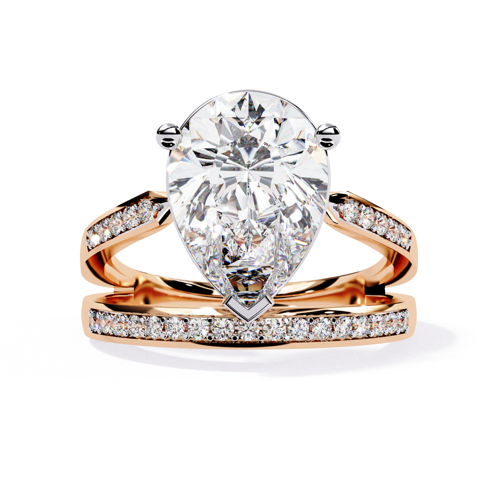 5.50 Ct Pear Moissanite Ring 925 Sterling Silver CZ Halo Engagement Bridal