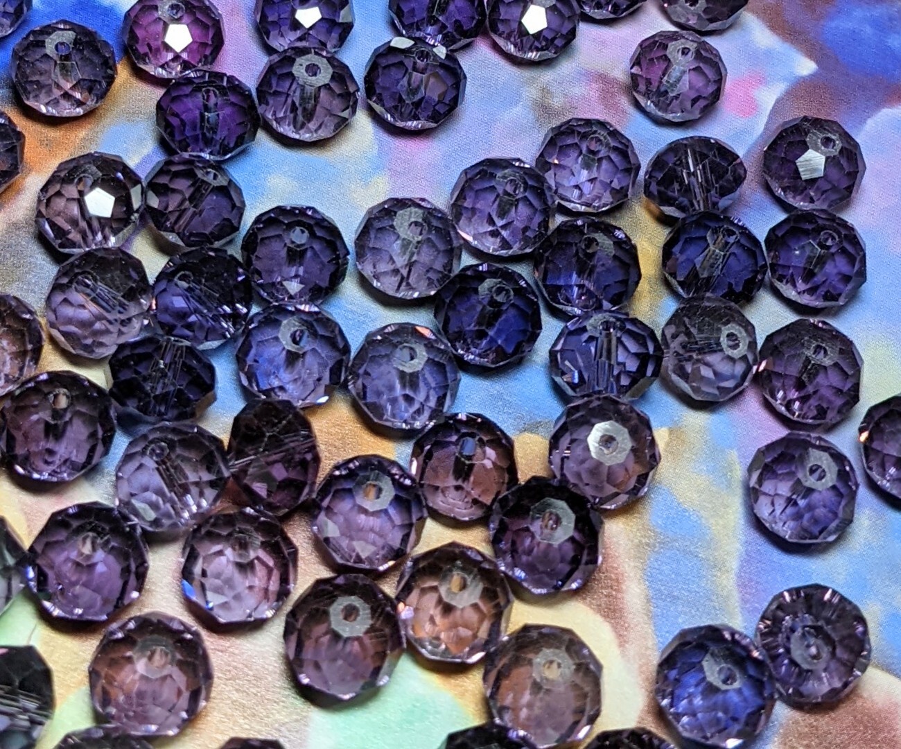 Crystal Beads 8mm Beads for Jewelry Making Bulk 180 pcs Purple Roundelle
