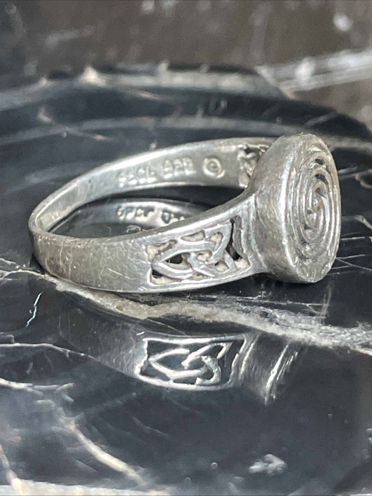 Peter Stone PSCL Sterling Silver Celtic Spiral Ring Size 9.5