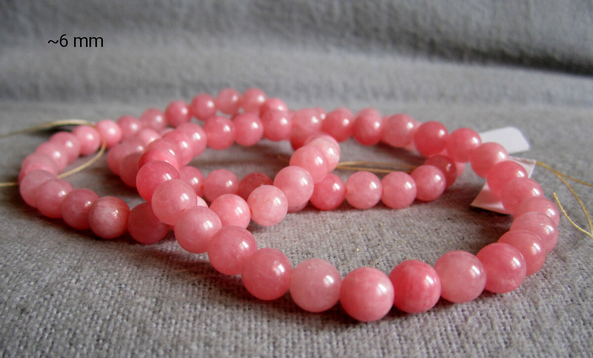 Pink Calcite Bracelet • Approx Ø 6mm / 14-20cm • Elastic