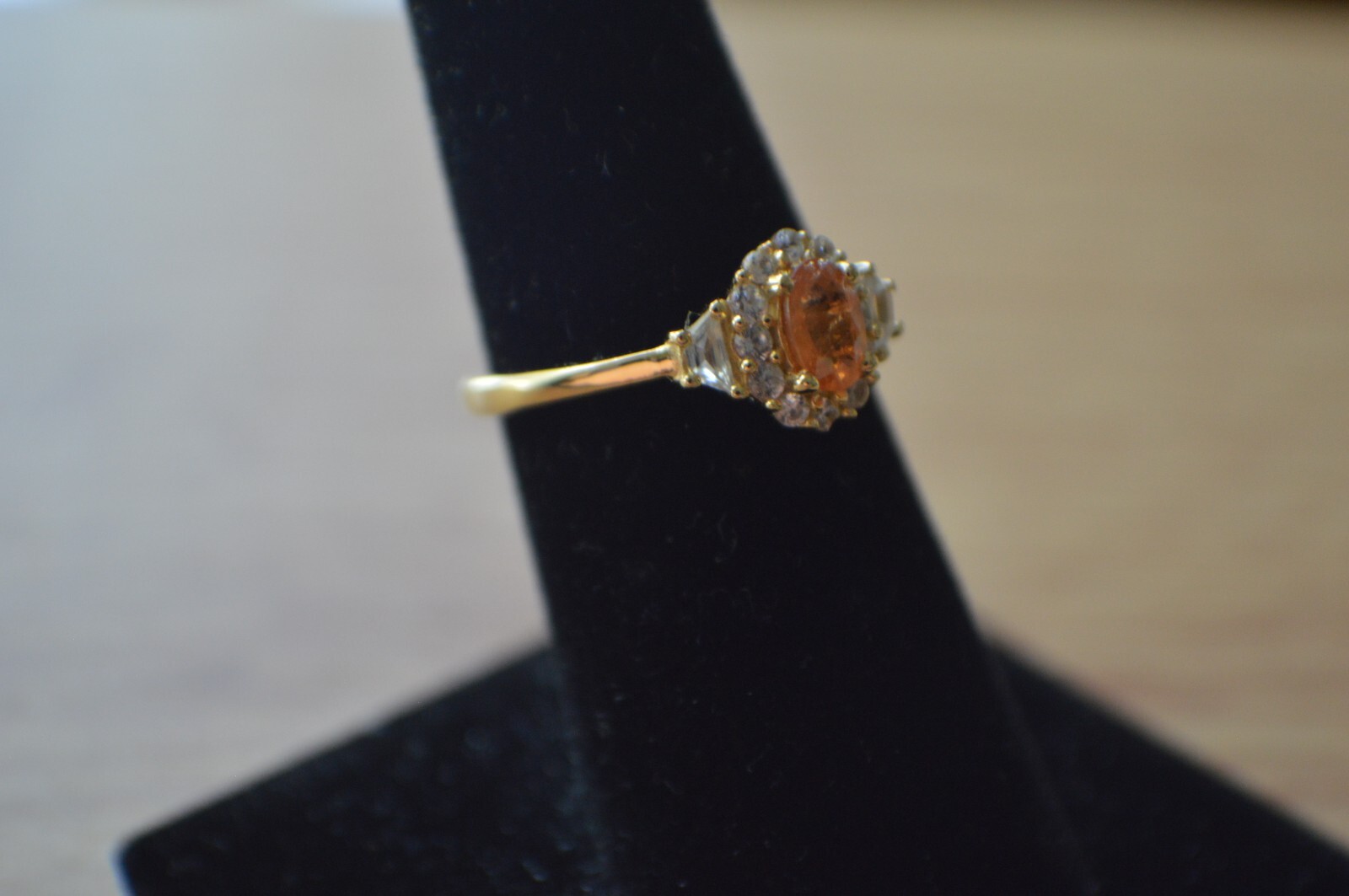 1.25ct Viceroy Spessartine Garnet / Zircon Ring 14k YG over Fine Silver Size 8