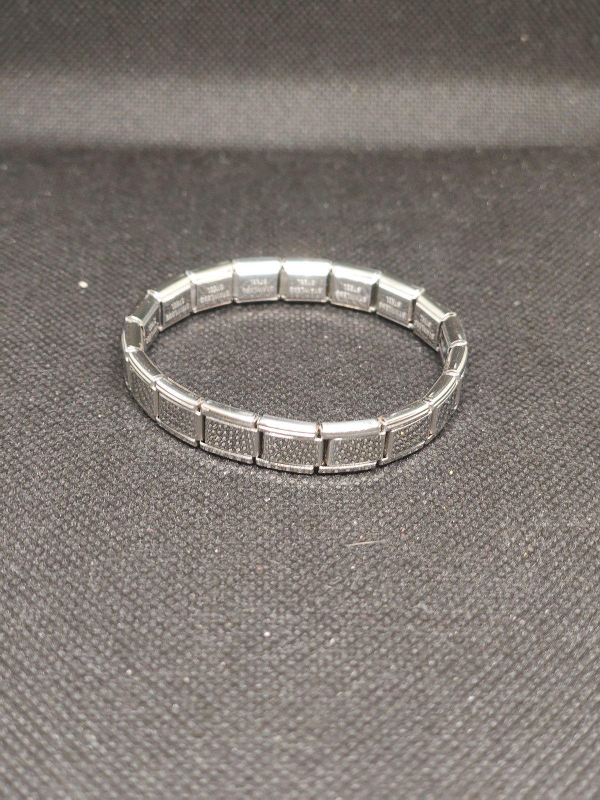 Silver Tone Stretch Link Bracelet Unisex Stainless Steel Style Elastic Band