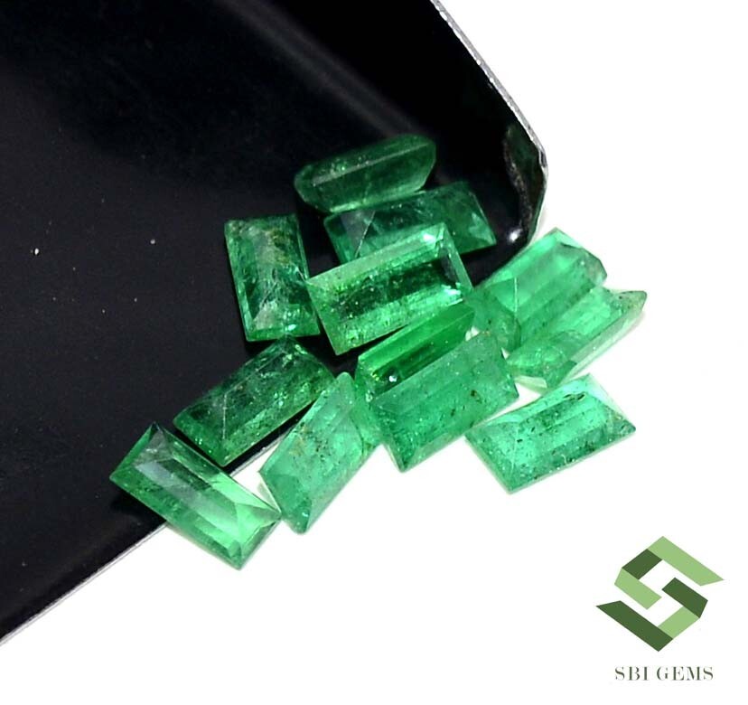 4×2 mm To 4.5×2.5 mm Natural Emerald Baguette Cut Lot 12 Pcs 1.56 CTS Loose Gems