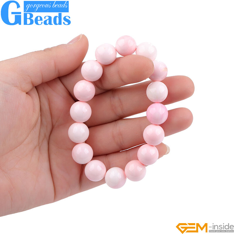 AAA Pink Conch Lobatus Shell Round Loose Beads Jewelry Making Reiki Chakra 20“