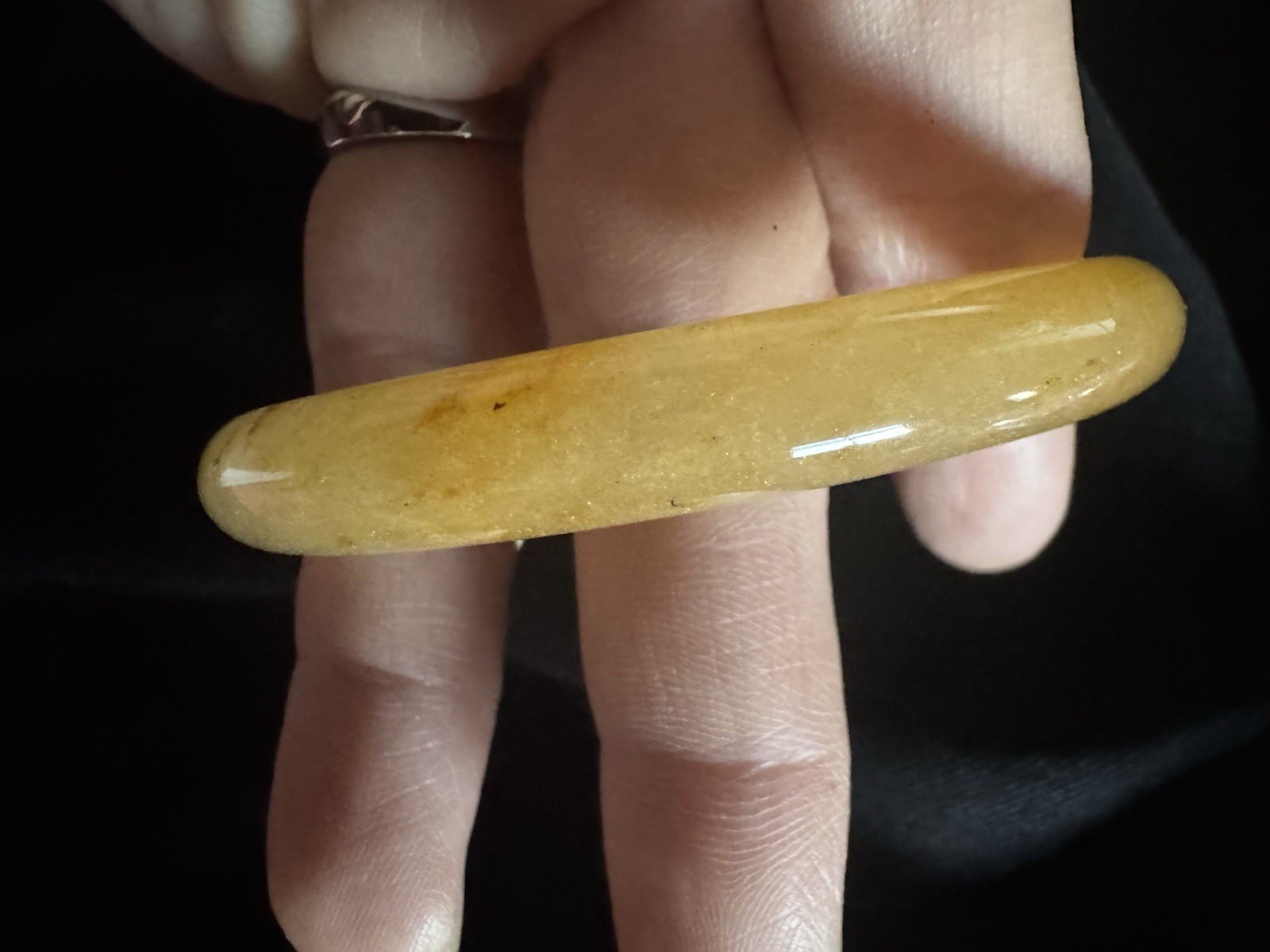 Certified Burma Golden Jadeite Bangle 60-61mm Bracelet