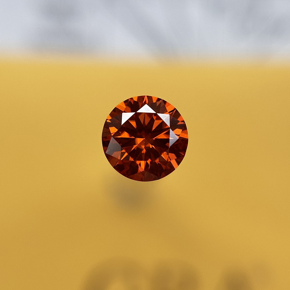 1PCS Round Cut Orange Loose Moissanite Gemstone 3.0mm 0.1ct-15mm 12ct Gemstone