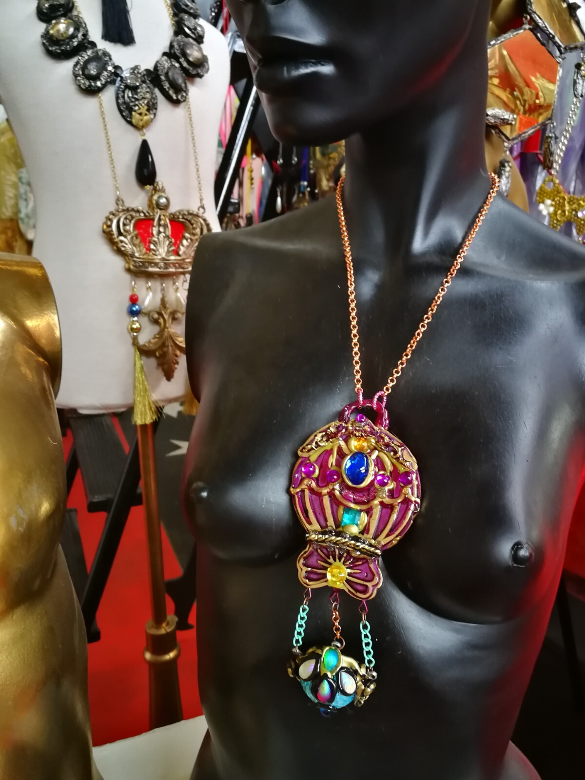 Jewelry Necklace Pendant Luxury Art Deco Nouveau Charm Jewellery Hot Air Balloon
