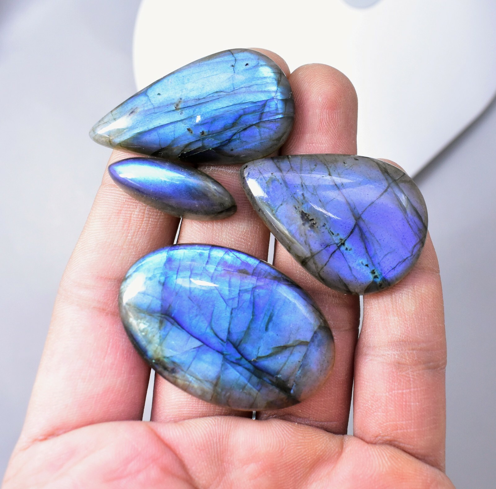 50ct 1-2 Pieces Wholesale Blue Labradorite Cabochon Loose Labradorite Gems V61-1
