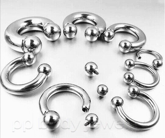 PAIR Surgical Steel Internally Threaded Horseshoe Circular Barbell Ear & Septum