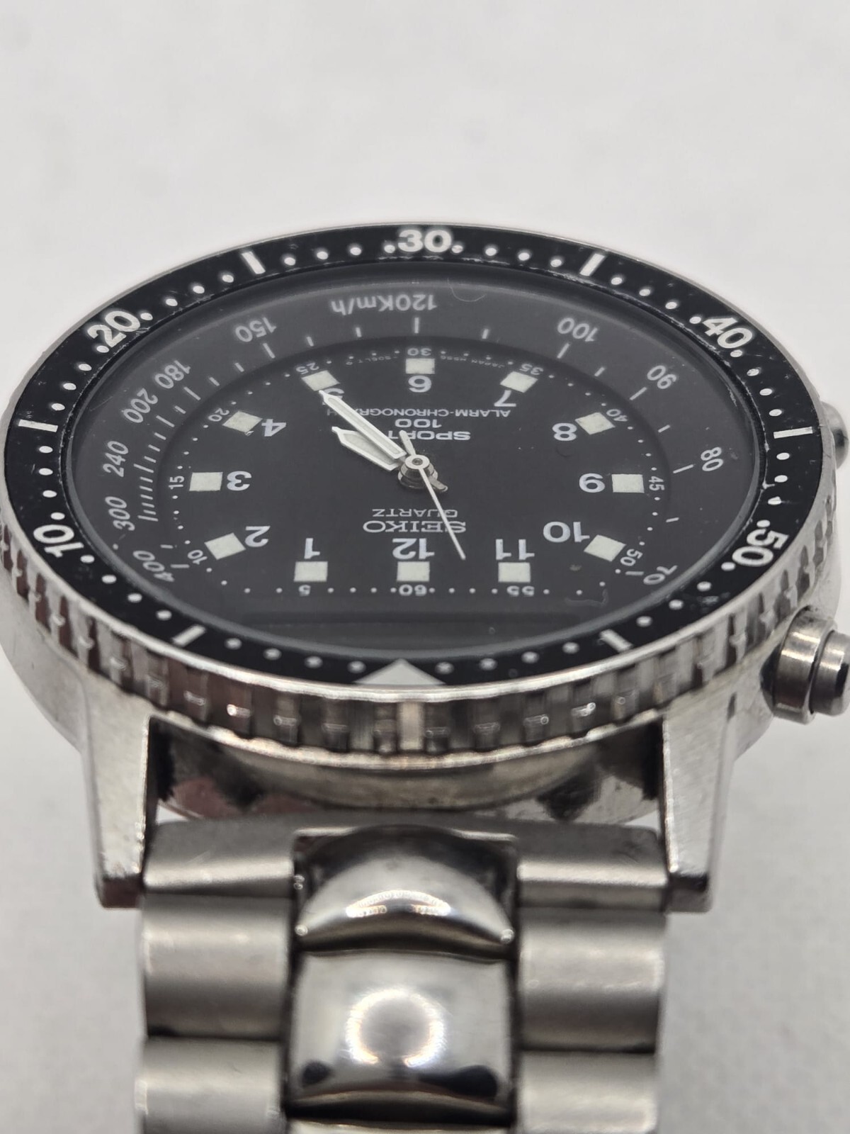 Vintage Seiko Mens Baby Arnie H556-5029 Quartz Stainless Steel Watch – Working