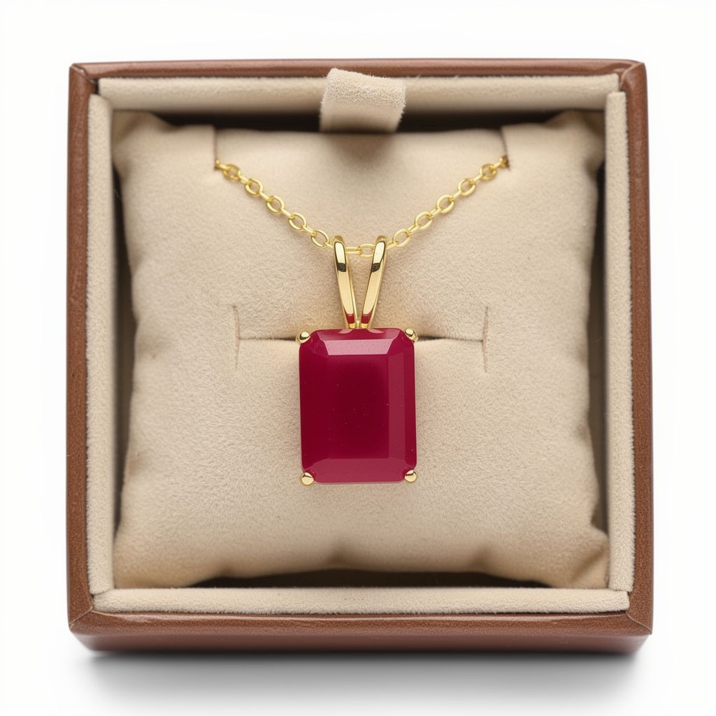 GENUINE 1.90 Cts RUBY PENDANT SOLID 14K YELLOW GOLD – Free Appraisal Service