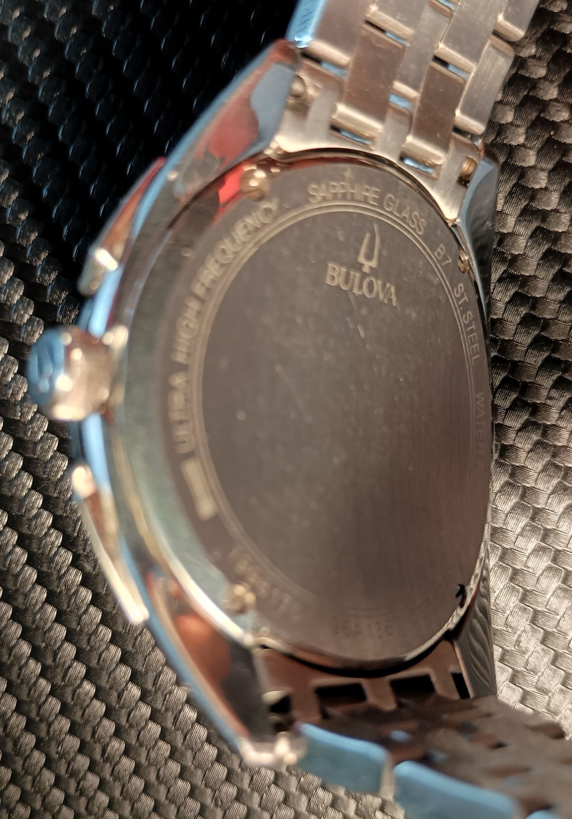 Bulova 96A186 Curv Chronograph Men’s Watch Silver working Fix or Part