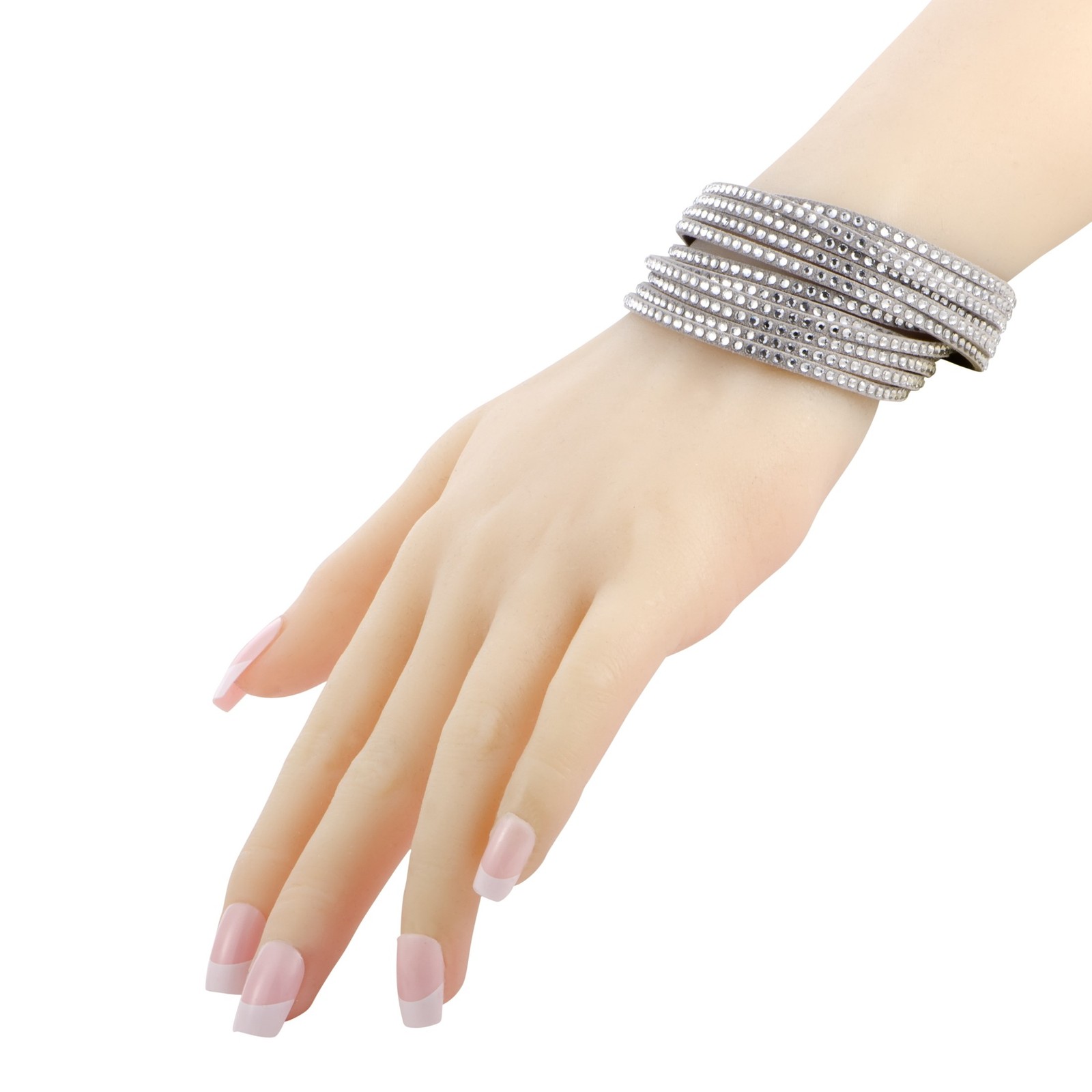 Swarovski Slake Grey 2 in 1 Suede Wrap Bracelet 5181989 M Medium 5181989-M