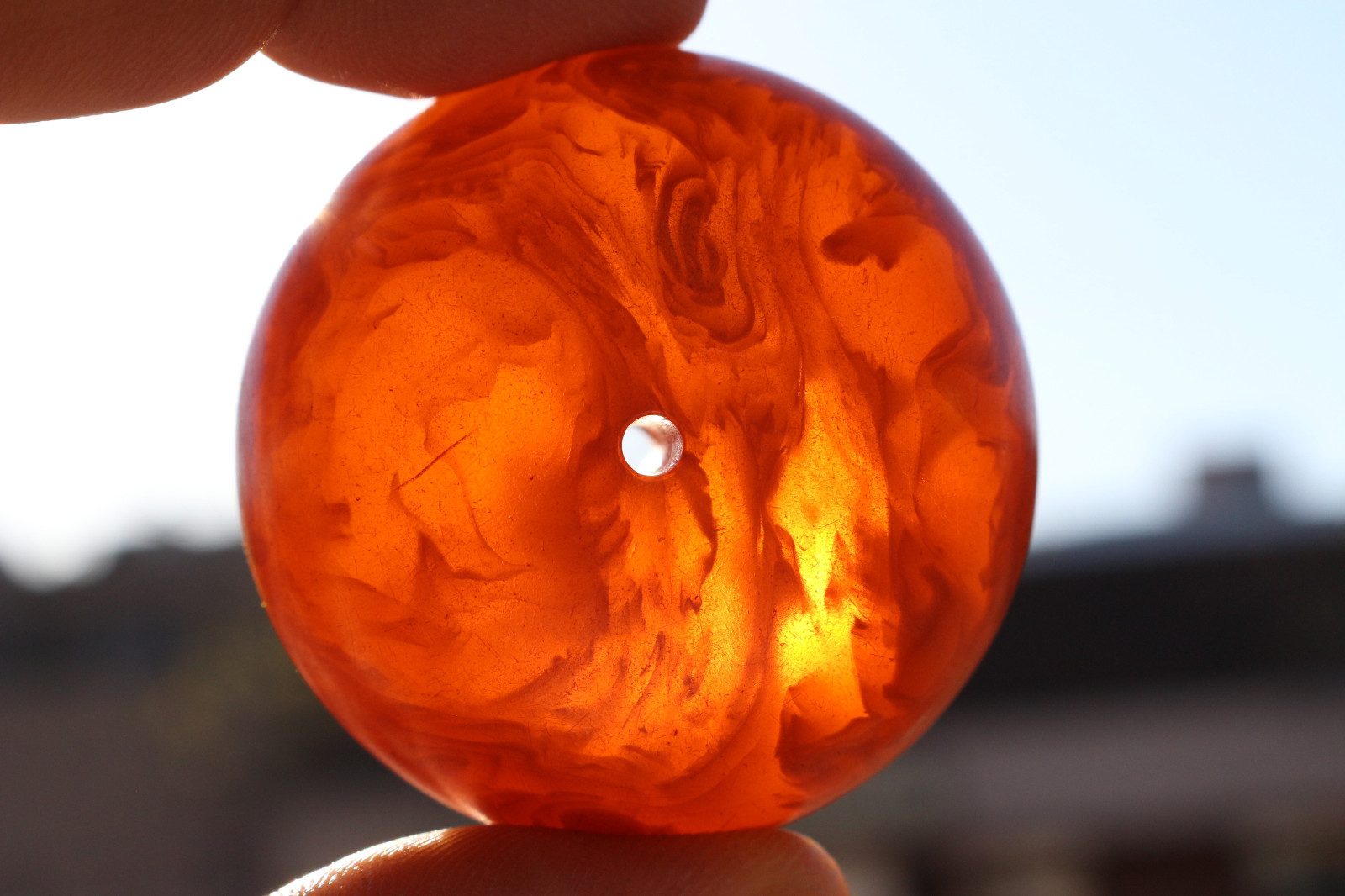 Amber – Egg Yolk – Amber Bead 48gram LARGE Private Antique Collection